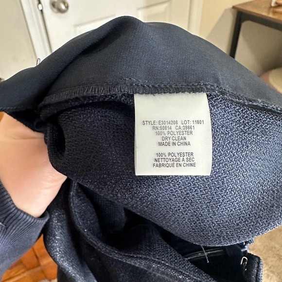 Elie Tahari wide leg shimmer knit woven slacks smokey blue elastic waist size 12 - Picture 14 of 16